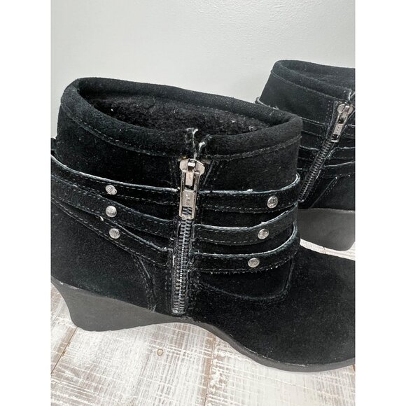 Bearpaw Womens Black Suede Ankle Boots With Side Zipper Size 10 - Picture 11 of 12